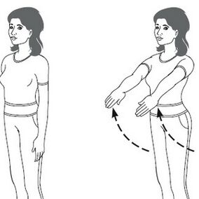 Vježba za liječenje artroze ramenog zgloba - podizanje ravnih ruku prema gore