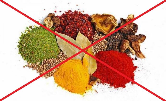 U slučaju cervikalne osteohondroze potrebno je izbjegavati upotrebu ljutih začina.